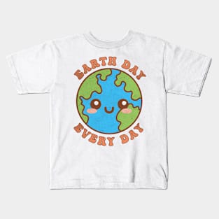 Earth Day Every Day Funny Kawaii Cute Earth Kids T-Shirt